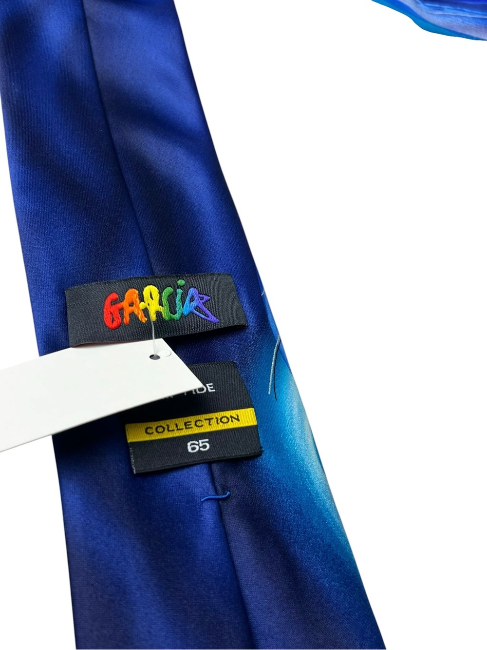Garcia NWT Riptide Collection Men's Blue Abstract Pattern Silk Tie - Picture 4 of 8